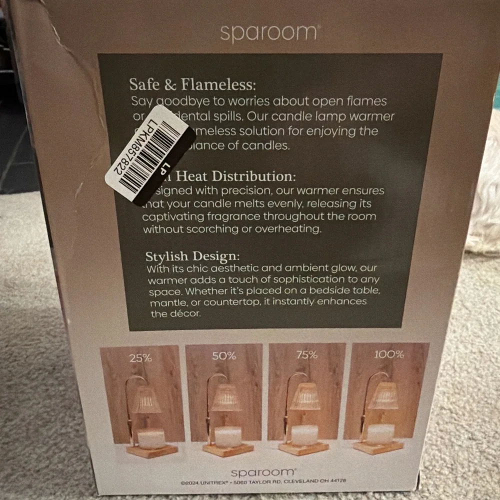 Sparoom‎ Candle Lamp Warmer Crystal Ribbed Shade